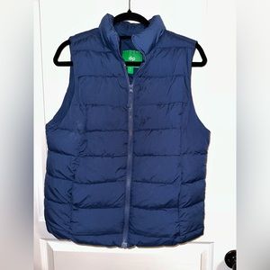 Blue puffer vest